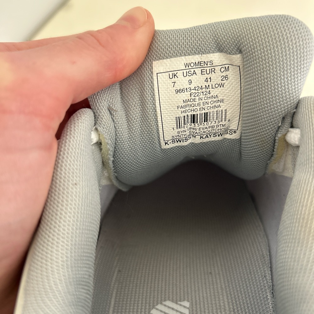 K-Swiss White and Gray Court Shoes - Picture 6 of 7